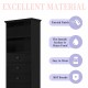 Black Tall Storage Cabinet with 3 Drawers and Adjustable Shelves for Bathroom, Study, Office and Interior, MDF Board with Painted Finish