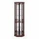 Corner Glass Cabinet Lighted Curio Cabinet Corner Display Case for Living Room, Curio Cabinet, Antique collection, Wine,Bar Glass Storage Light Included,Dark Cherry