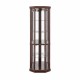 Corner Lighted Curio Cabinet Corner Glass Cabinet Lighted Curio Cabinet Corner Display Case for Living Room, Curio Cabinet, Antique collection, Wine,Bar Glass Storage Light Included,Dark Cherry