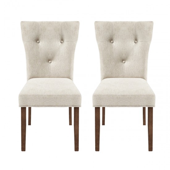 Dining Chairs Set of 2,  Upholstered Kitchen & Dining Room Chairs(Cream)