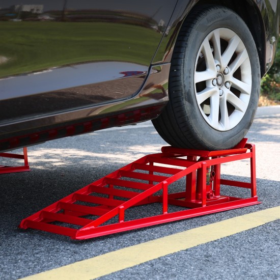 2PCS 5T Hydraulic Car Ramps, Heavy Duty Hydraulic Vehicle Ramps Lift Ramp, Portable Car Ramps for Oil Changes, Car Lifts for Home Garage, Vehicle Auto Garage Repair