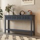 TREXM Rustic Entryway Console Table, 60 Inch Long Sofa Table with Two Different Size Drawers and Bottom Shelf for Storage (Hale Navy)