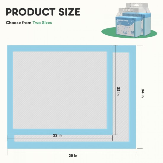 Disposable Dog Training Pads,22 Inchx22 Inch Ultra Absorbent Leak-Proof Quick-Drying Pet Pee Pads for Small to Large Dogs and Puppies Indoor Use, 100 Count