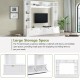 ON-TREND Large Wall Unit Entertainment Center with Bookshelves for TVs Up to 78'', Modern TV Console with Cabinets and Open Shelves, 4-in-1 TV Stand with Golden Handles, White, 104.2''W*81.2''H