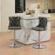 Swivel PU leather Barstools Adjusatble Seat Height from 25-33 Inch, Chrome base Bar Stools with Backs Comfortable Tufted for Home Pub and Kitchen Island, Beige,Set of 2,1512GY