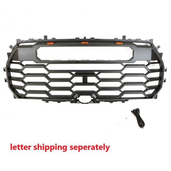 Front Grille For 2022-2023 2024 Tundra Trd Pro Grill With 3 LED Lights and Toyota Letters