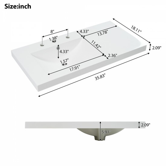 [Sink Only] 36-inch Resin Sink-Resin