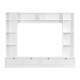 ON-TREND Large Wall Unit Entertainment Center with Bookshelves for TVs Up to 78'', Modern TV Console with Cabinets and Open Shelves, 4-in-1 TV Stand with Golden Handles, White, 104.2''W*81.2''H