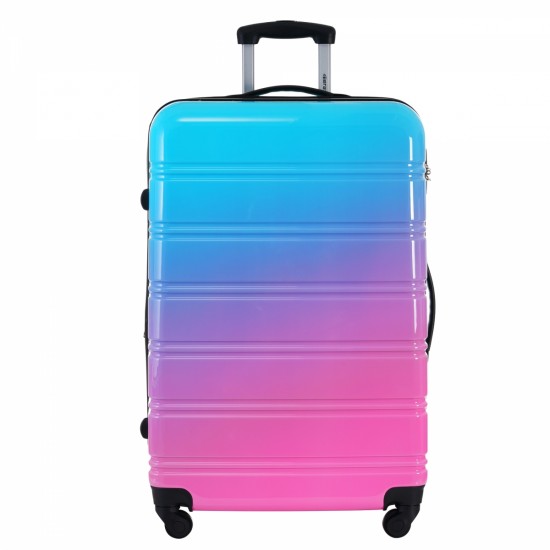 Hardshell Luggage Sets 3 Piece Gradient Color Expandable Suitcase with Spinner Wheels and TSA Lock Lightweight 20 Inch 24 Inch 28 Inch Available,Blue and Red