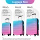 Hardshell Luggage Sets 3 Piece Gradient Color Expandable Suitcase with Spinner Wheels and TSA Lock Lightweight 20 Inch 24 Inch 28 Inch Available,Blue and Red