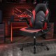 Sweetcrispy Gaming Chair - PU Leather Computer Chair Ergonomic Office Chair with Lumbar Support, Height Adjustable Rolling Desk Chairs with Flip-up Armrests