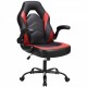 Sweetcrispy Gaming Chair - PU Leather Computer Chair Ergonomic Office Chair with Lumbar Support, Height Adjustable Rolling Desk Chairs with Flip-up Armrests