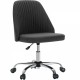 Sweetcrispy Armless Home Office  Desk Chair with Wheels Adjustable Swivel Task Computer Vanity Chair for Small Spaces