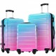 Hardshell Luggage Sets 3 Piece Gradient Color Expandable Suitcase with Spinner Wheels and TSA Lock Lightweight 20 Inch 24 Inch 28 Inch Available,Blue and Red