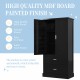 Tall Bathroom Storage Cabinet, Cabinet with Two Doors and Drawers, Adjustable Shelf, MDF Board, Black