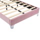 Twin Size Upholstered Bed Frame with LED Lights,Modern Velvet Platform Bed with Tufted Headboard,Pink