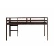 Solid Wooden, Rubber Wooden Twin Loft Bed with Ladder, Bed Platform of Strengthened Slats , Espresso