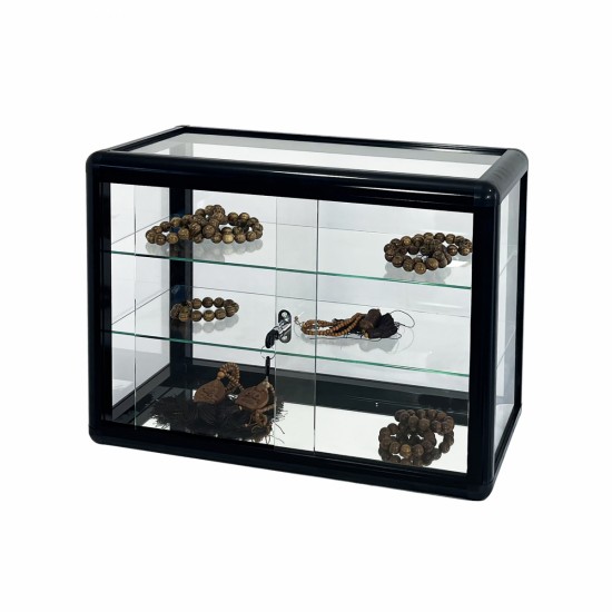 Tempered Glass Counter Top Display Showcase with Sliding Glass Door and Lock,Standard Aluminum Framing with Sliding Glass Door and Lock-display cabinet