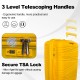 Yellow Hardside Luggage Sets 3 Pieces, Expandable Luggages Spinner Suitcase with TSA Lock Lightweight Carry on Luggage 20inch 24inch 28inch