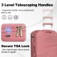 Rose Hardside Luggage Sets 3 Pieces, Expandable Luggages Spinner Suitcase with TSA Lock Lightweight Carry on Luggage 20inch 24inch 28inch