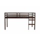 Solid Wooden, Rubber Wooden Twin Loft Bed with Ladder, Bed Platform of Strengthened Slats , Espresso