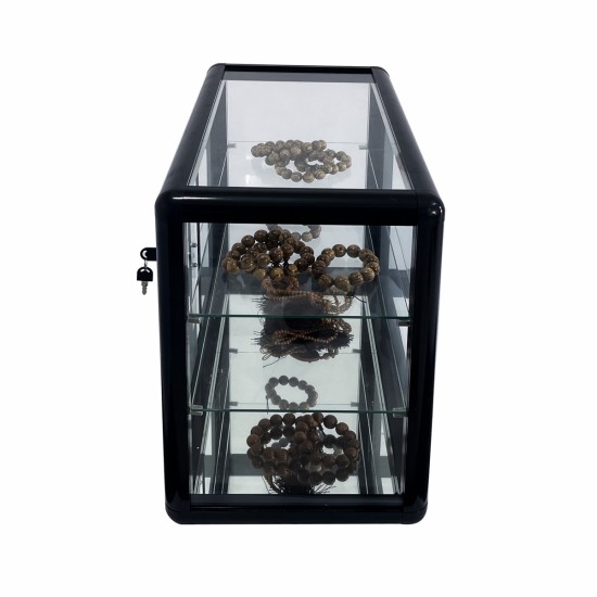 Tempered Glass Counter Top Display Showcase with Sliding Glass Door and Lock,Standard Aluminum Framing with Sliding Glass Door and Lock-display cabinet