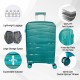 Green Hardside Luggage Sets 3 Pieces, Expandable Luggages Spinner Suitcase with TSA Lock Lightweight Carry on Luggage 20inch 24inch 28inch