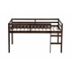 Solid Wooden, Rubber Wooden Twin Loft Bed with Ladder, Bed Platform of Strengthened Slats , Espresso