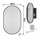 20x34 Inch Oval Recessed Medicine Cabinet, Metal Framed Bathroom Wall Cabinet with Mirror and Adjustable Shelves, Wall Mirror with Storage for Bathroom, Matte Black