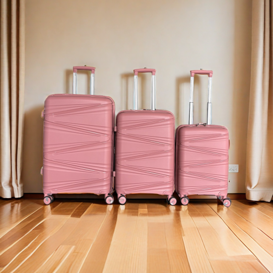 Pink Hardside Luggage Sets 3 Pieces, Expandable Luggages Spinner Suitcase with TSA Lock Lightweight Carry on Luggage 20inch 24inch 28inch