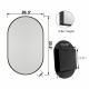 20x34 Inch Oval Recessed Medicine Cabinet, Metal Framed Bathroom Wall Cabinet with Mirror and Adjustable Shelves, Wall Mirror with Storage for Bathroom, Matte Black