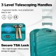 Green Hardside Luggage Sets 3 Pieces, Expandable Luggages Spinner Suitcase with TSA Lock Lightweight Carry on Luggage 20inch 24inch 28inch