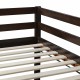 Solid Wooden, Rubber Wooden Twin Loft Bed with Ladder, Bed Platform of Strengthened Slats , Espresso