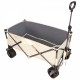 Folding Wagon, Heavy Duty Utility Beach Wagon Cart for Sand with Big Wheels, Adjustable Handle&Drink Holders for Shopping, Camping,Garden and Outdoor