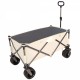 Folding Wagon, Heavy Duty Utility Beach Wagon Cart for Sand with Big Wheels, Adjustable Handle&Drink Holders for Shopping, Camping,Garden and Outdoor