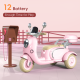 12V Kids Motorcycle, 3 Wheels 12v Kids Ride on Motorcycle with Mp3, Bluetooth, Headlight, Storage Box, Motorcycle for Kids-Pink