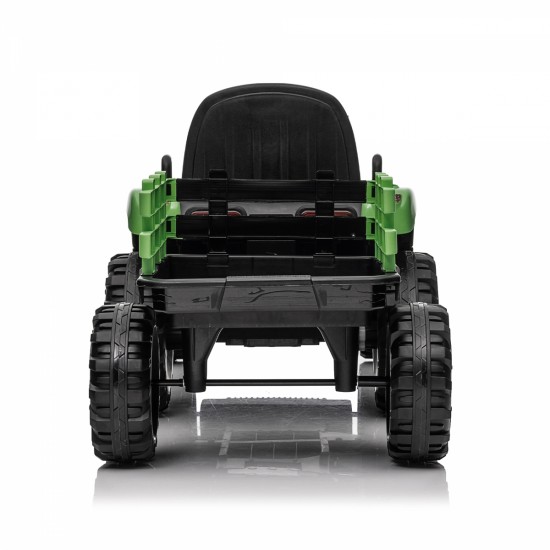 Ride on Tractor with Trailer,24V 400W Powered Electric Tractor Toy w/Remote Control,electric car for kids,Three speed adjustable,Power display, USB,MP3 ,Bluetooth,LED light,Two-point safety belt.