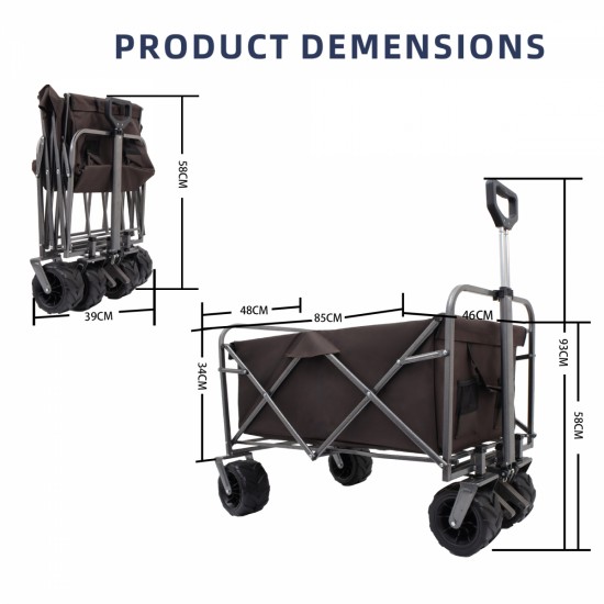 Outdoor Garden Park Utility kids wagon portable beach trolley cart camping foldable with big wheels folding wagon