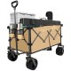 Collapsible Folding Wagon, Push Pull Foldable Beach Wagon Cart