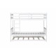 Twin Over Twin Rubber Wood Bunk Bed with Trundle, Convertible into 2 Twin Size Beds, Twin Size Bunk Bed with Ladder and Safety Guardrails, White