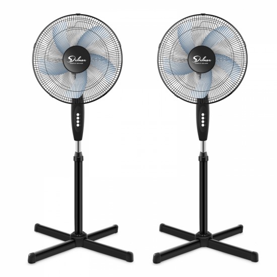 2-Pack Oscillating 16″ 3 Adjustable Speed Pedestal Stand Fan for Indoor, Bedroom, Living Room, Home Office & College Dorm Use, 16 Inch, BlackOffice & College Dorm Use, 16 Inch, Black