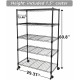 Simple Deluxe Heavy Duty 5-Shelf Shelving Unit, 29 Inch D x 14 InchW x 61 Inch H, 5 Tier, Black