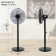 Simple Deluxe 14.5 Inch Adjustable 12 Levels Speed Pedestal Stand Fan with Remote Control for Indoor, Home, Office and College Dorm Use, 90 Degree Horizontal Oscillating, 9 Hours Timer, 14.5 Inch, Black