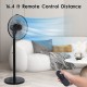 Simple Deluxe 14.5 Inch Adjustable 12 Levels Speed Pedestal Stand Fan with Remote Control for Indoor, Home, Office and College Dorm Use, 90 Degree Horizontal Oscillating, 9 Hours Timer, 14.5 Inch, Black