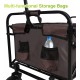 YSSOA Rolling Collapsible Garden Cart Camping Wagon, with 360 Degree Swivel Wheels & Adjustable Handle, 220lbs Weight Capacity,Brown