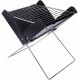 YSSOA 12” Portable Grill Charcoal Barbecue Grill - Folding Grill Notebook Shape Charcoal Grill, Detachable Collapsible, Mini Tabletop Camping Grill BBQ, Black