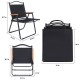 YSSOA Folding Camp Chair for Adults with Handle and Storage Bag, Large Size, 264lbs Load Bearing Collapsible Outdoor Furniture for Leisure, Beach, Picnic, Hiking, Fishing (Color: Black), L