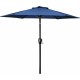 Simple Deluxe 7.5' Patio Outdoor Table Market Yard Umbrella with Push Button Tilt/Crank, 6 Sturdy Ribs for Garden, Deck, Backyard, Pool, 7.5ft, Blue