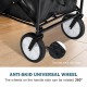 Heavy Duty Portable Folding Wagon and Collapsible Aluminum Alloy Table Combo Utility Outdoor Camping Cart with Universal Anti-slip Wheels & Adjustable Handle along with Metal Board Desktop, Black