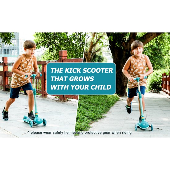 Kick Scooter for Kids, Wheel with Brake, Adjustable Height Handlebar, Lightweight, Aged 3-10, Wide Standing Board